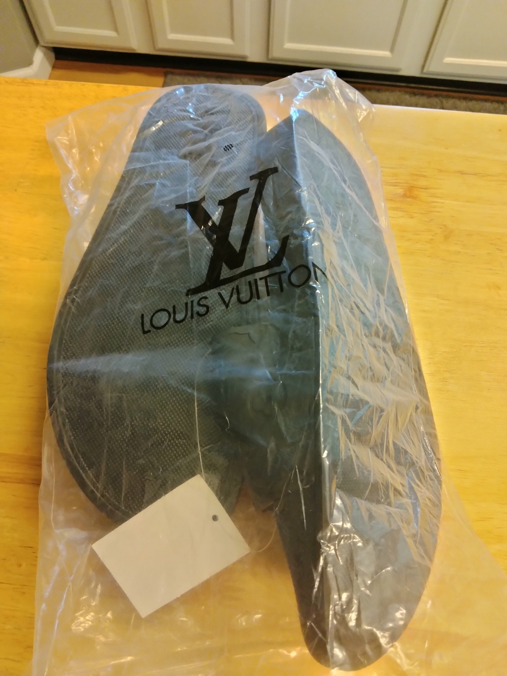 Black Monogram Slide Sandals - Picture 4 of 4